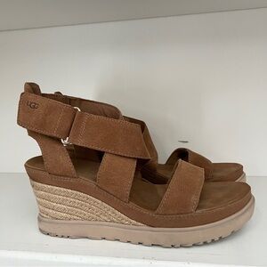 Ugg Ileana Ankle Wedge Sandal Size 10 Chesnut Tan